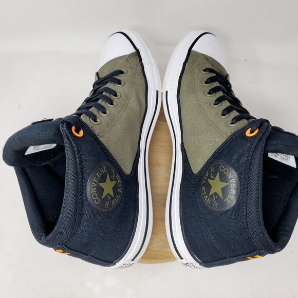 Converse Chuck Taylor High Street Shoes Mens 10 Green Black Canvas Mid Sneaker - Picture 10 of 13